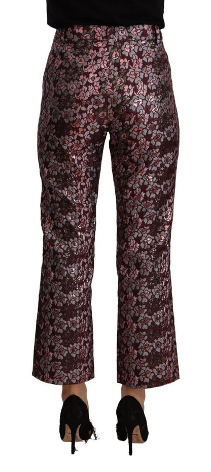 Mehrfarbige, ausgestellte, kurze Hose aus Jacquard mit Blumenmuster von House of Holland