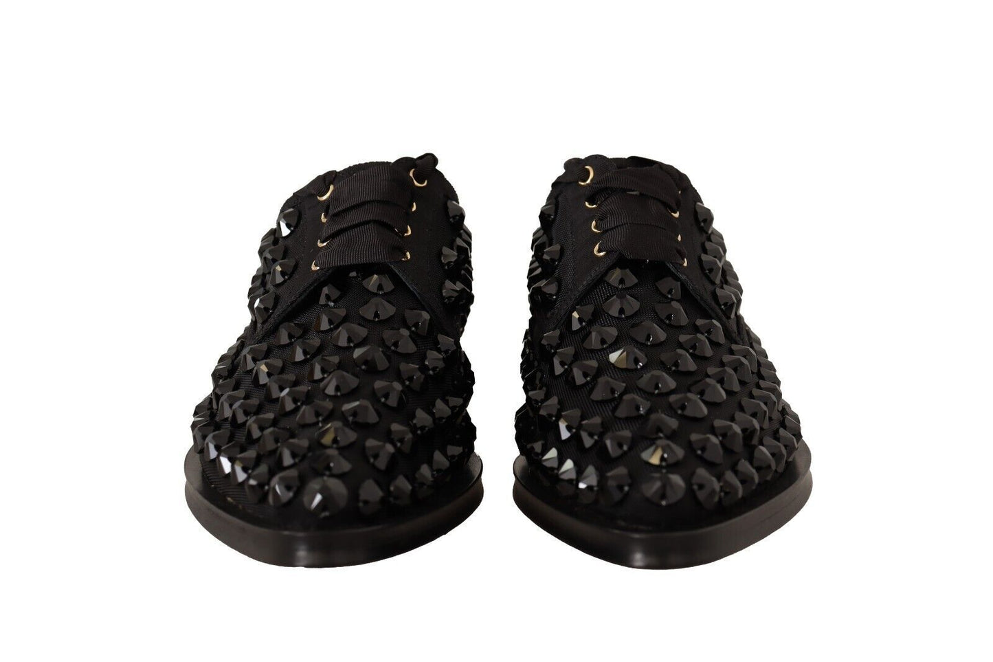 Dolce & Gabbana Black Lace Up Studded Portmal Flats 신발