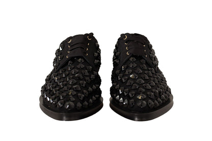 Dolce & Gabbana Black Lace Up Studded Portmal Flats 신발