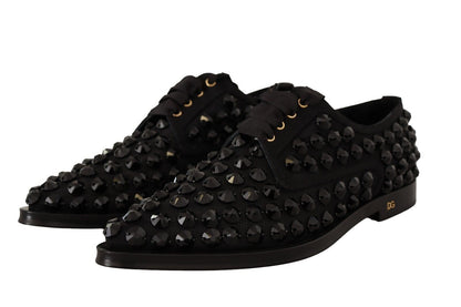 Dolce & Gabbana Black Lace Up Studded Portmal Flats 신발