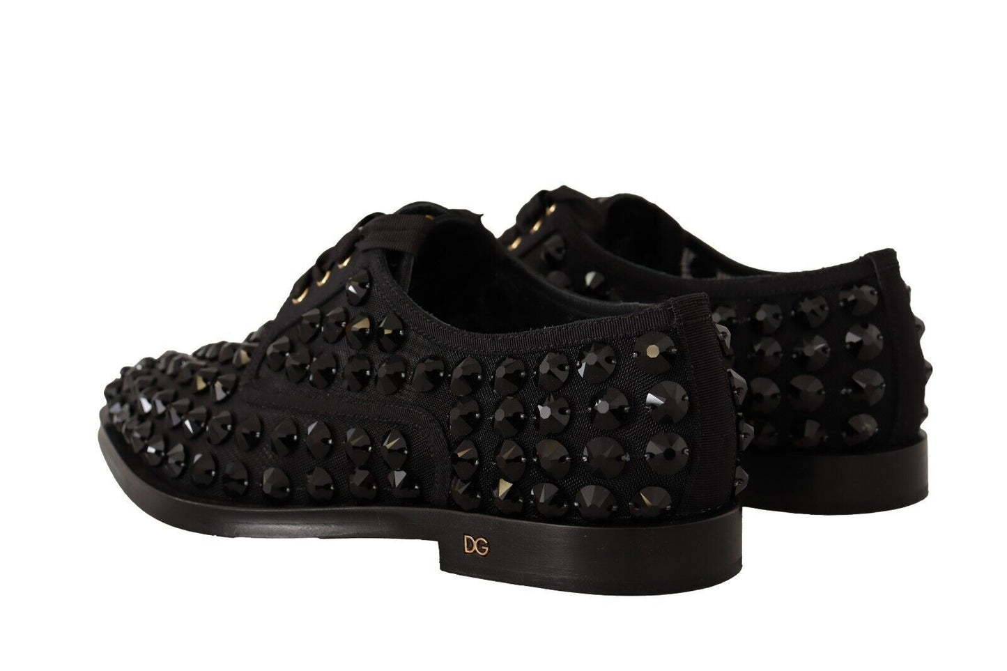 Dolce & Gabbana Black Lace Up Studded Portmal Flats 신발