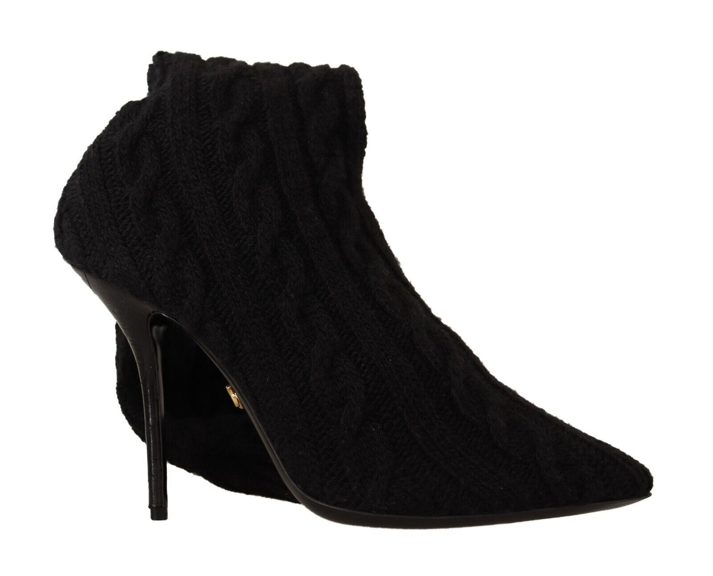 Dolce & Gabbana Black Stretch Socks Knee High Booties Shoes