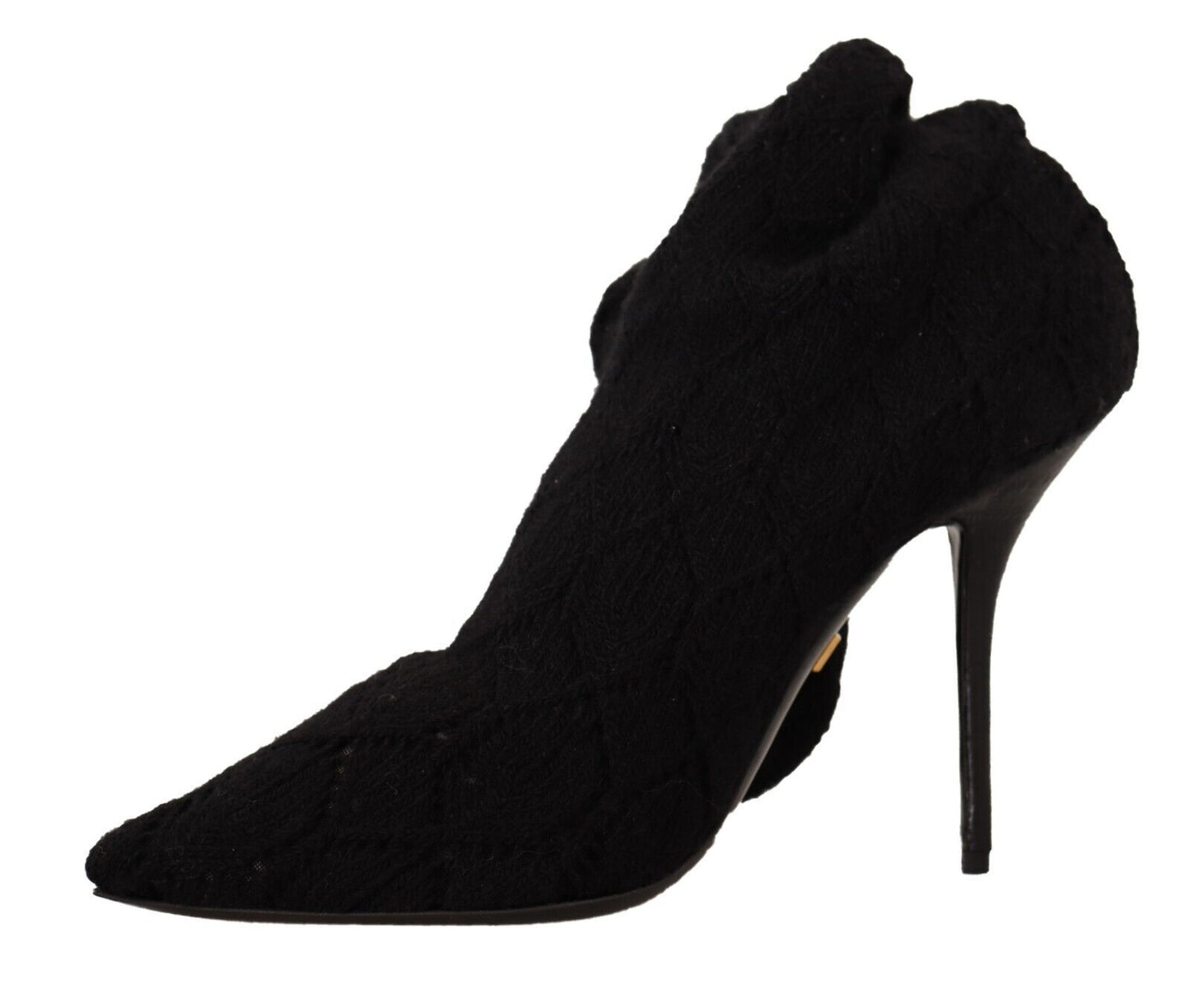 Dolce & Gabbana Black Stretch Socks Knee High Booties Shoes