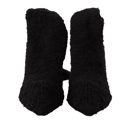 Dolce & Gabbana Black Stretch Socks Knee High Booties Shoes