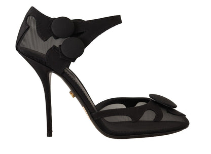 Dolce & Gabbana Elegant Mesh Ankle Strap High Heels Pumps