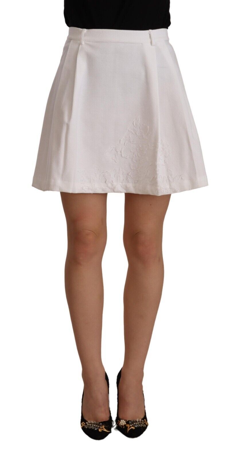 Ermanno Scervino White High High High A-Line Mini Cotton Skirt