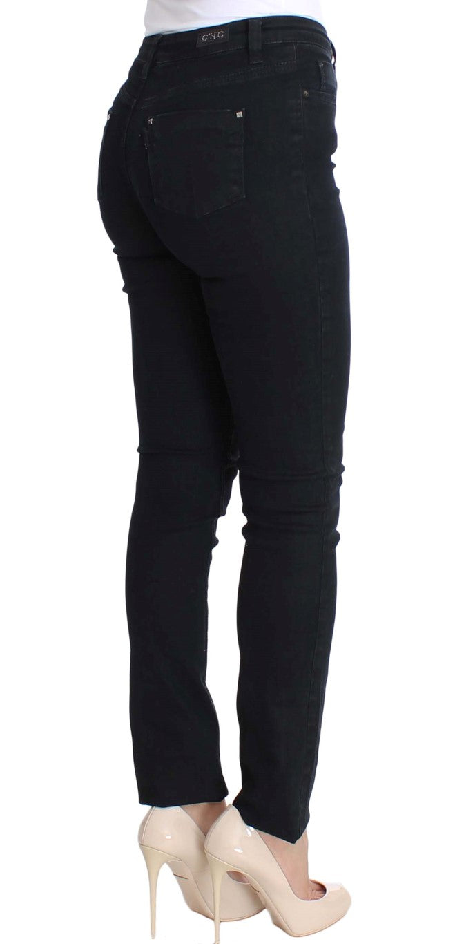 Schwarze Slim-Fit-Jeans aus Baumwollstretch von Costume National