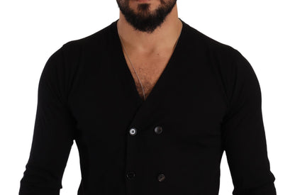 Dolce & Gabbana Black Cashmere Button Down Cardigan 스웨터