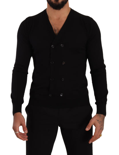 Dolce & Gabbana Black Cashmere Button Down Cardigan 스웨터