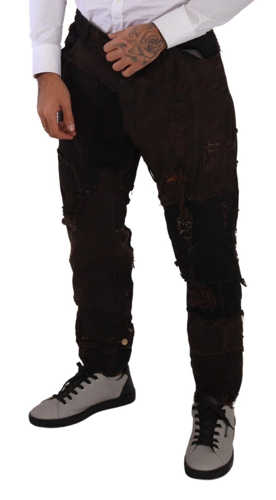 Dolce & Gabbana Elegant Distressed Patchwork Denim Jeans