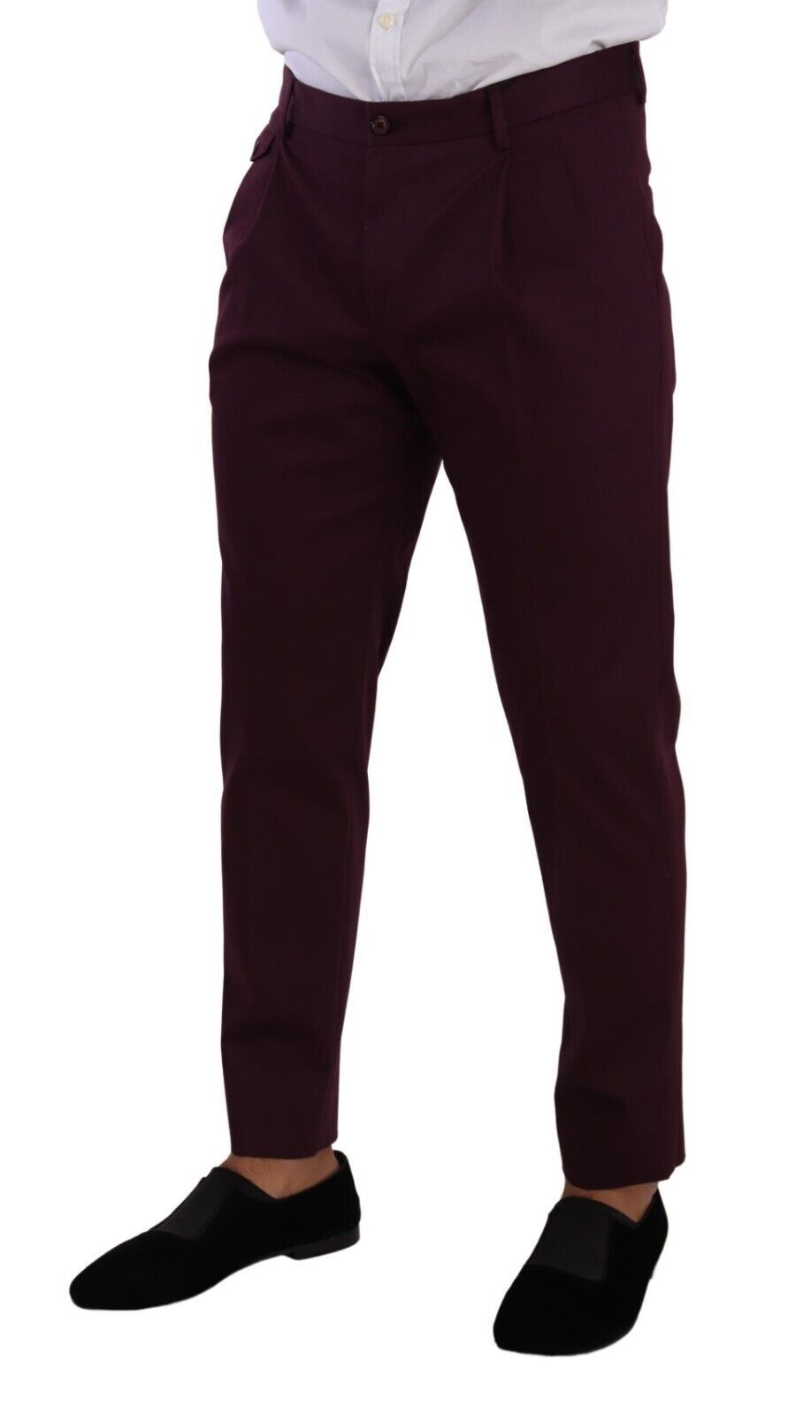 Dolce &amp; Gabbana Lila konische Chino-Anzughose aus Baumwolle