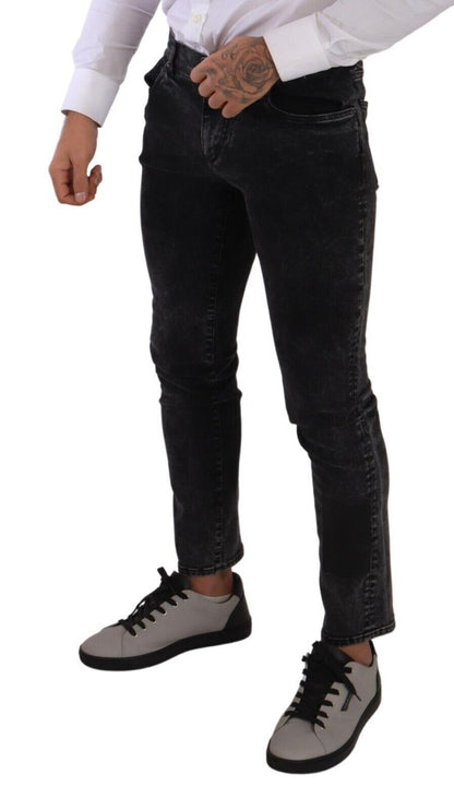 Dolce &amp; Gabbana – Schwarze Skinny-Denim-Jeans aus Baumwollstretch