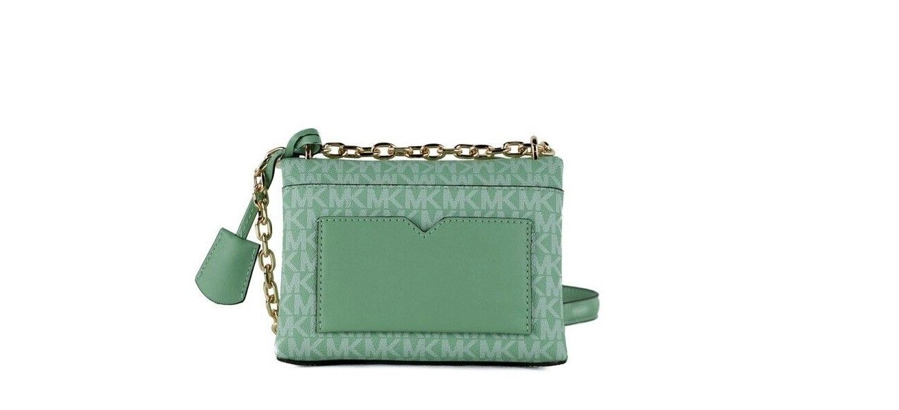 Michael Kors Cece Small Sea Green Signature PVC 컨버터블 플랩 크로스 바디 백