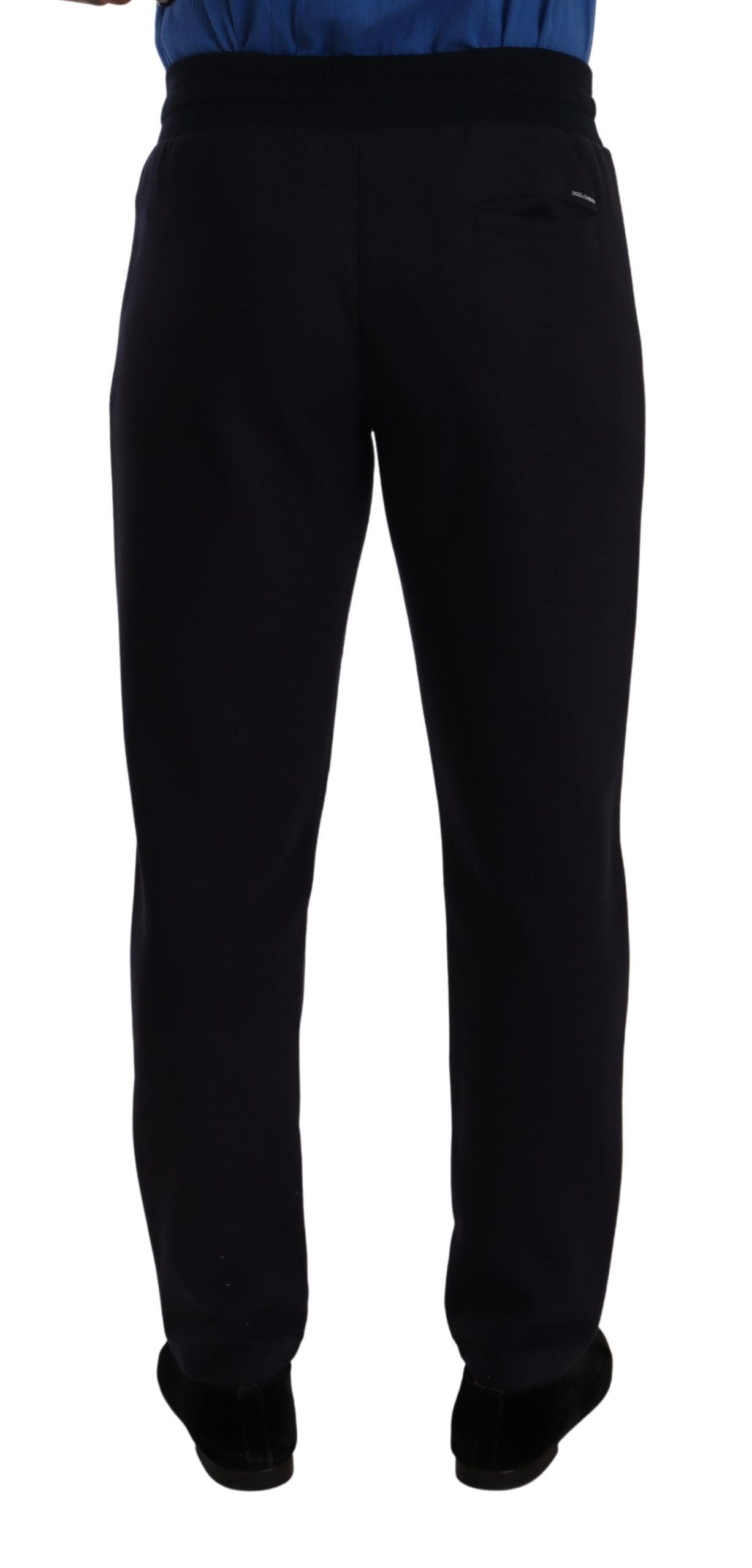 Dolce &amp; Gabbana Blaue Baumwoll-Stretch-Jogginghose