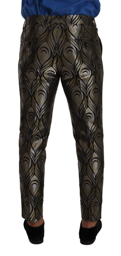 Dolce &amp; Gabbana Silber Gold Jacquard Herrenhose