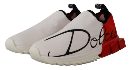 Dolce &amp; Gabbana Weiß-Rote Sorrento-Sandalen-Sneaker