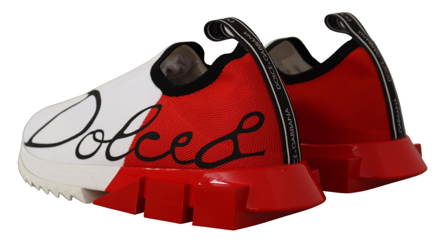 Dolce &amp; Gabbana Weiß-Rote Sorrento-Sandalen-Sneaker