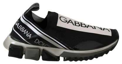 Dolce &amp; Gabbana Schwarz-weiße SORRENTO Sport Stretch-Sneaker