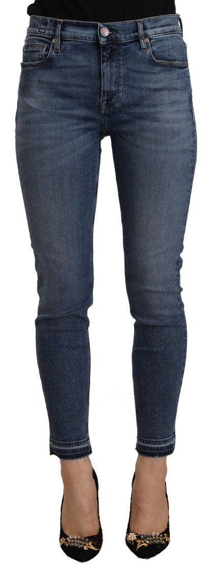 Blaue Slim-Fit-Jeans aus Baumwolldenim mit mittlerer Taille von Don The Fuller