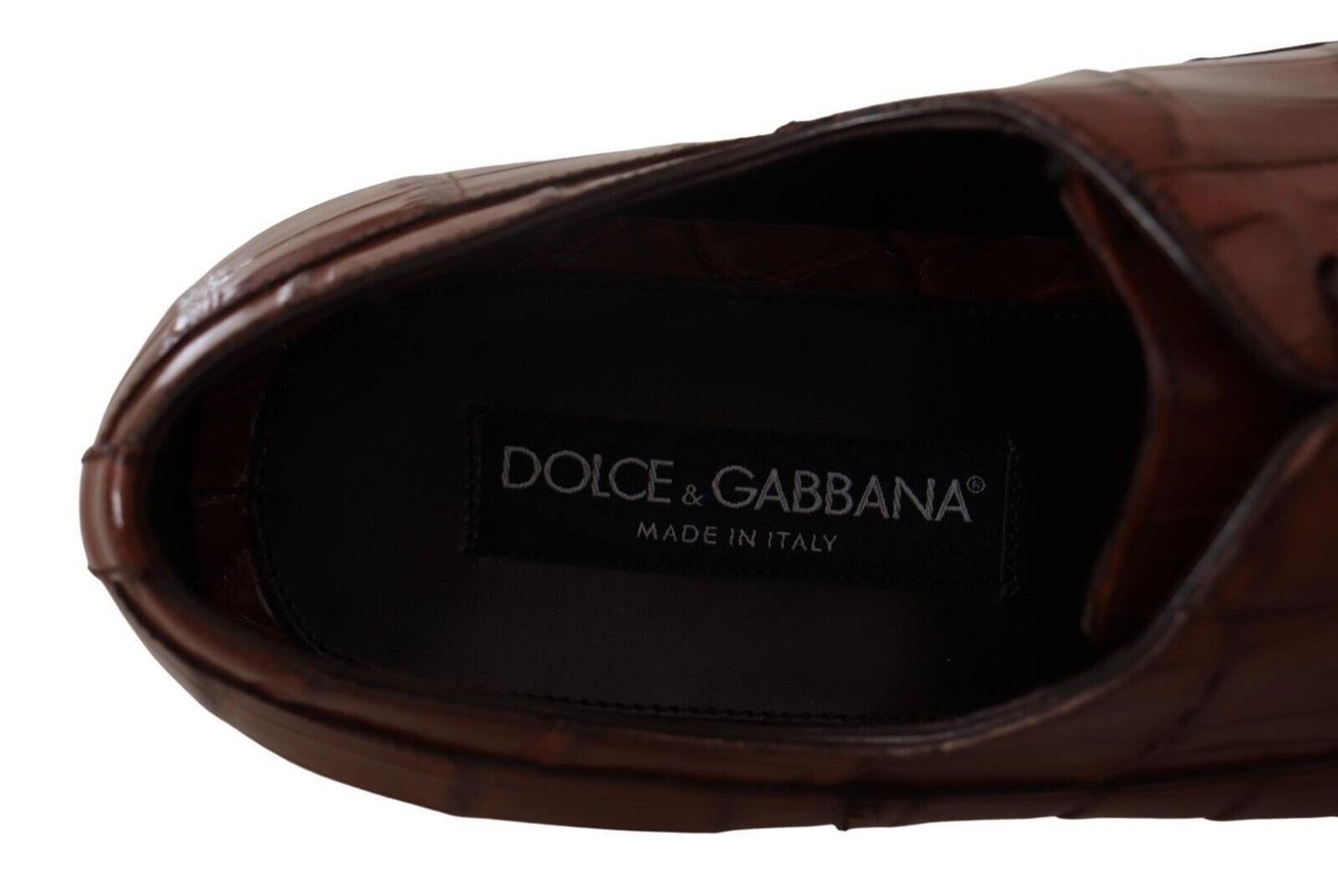 Dolce &amp; Gabbana Braune formelle Derby-Schuhe aus Krokodilleder für Herren