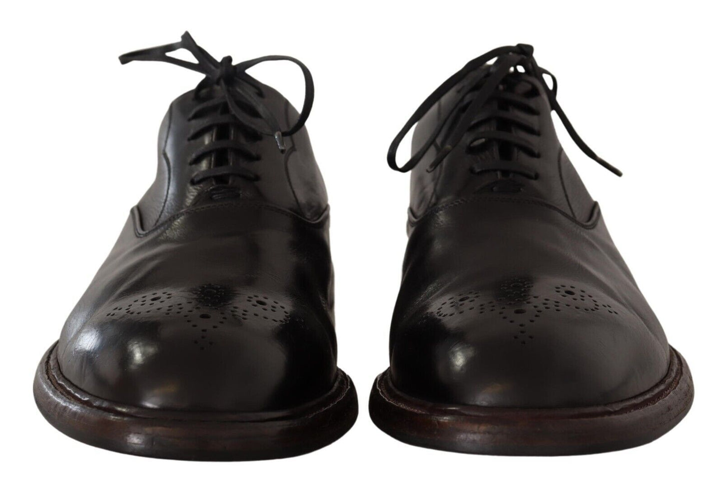 Dolce & Gabbana Black Leather Mens 레이스 Up Derby Shoes