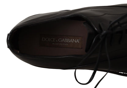 Dolce & Gabbana Black Leather Mens 레이스 Up Derby Shoes