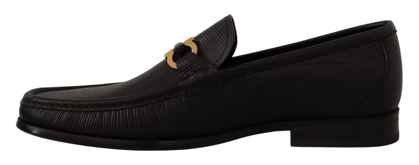 Salvatore Ferragamo Schwarze Mokassins-Loafer-Schuhe aus Kalbsleder