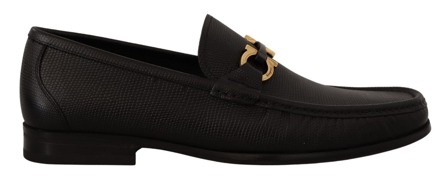 Salvatore Ferragamo Schwarze Mokassins-Loafer-Schuhe aus Kalbsleder