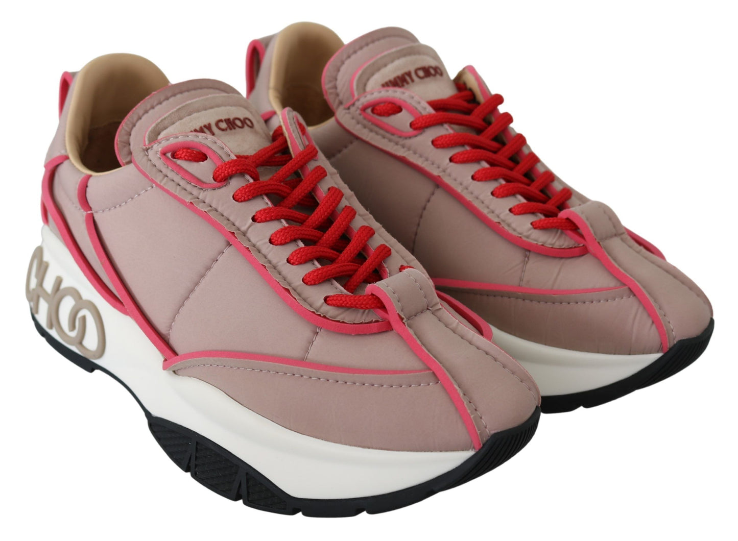 Jimmy Choo Ballet Pink und Red Raine Sneakers