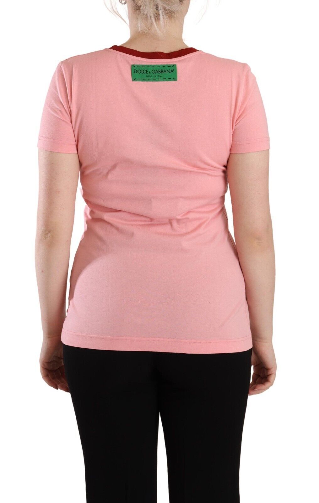 Dolce & Gabbana Pink Cotton Short Sleeves Crewneck 티셔츠 탑