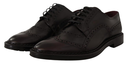 Dolce &amp; Gabbana Lila Leder-Oxford-Wingtip-Formelle Schuhe