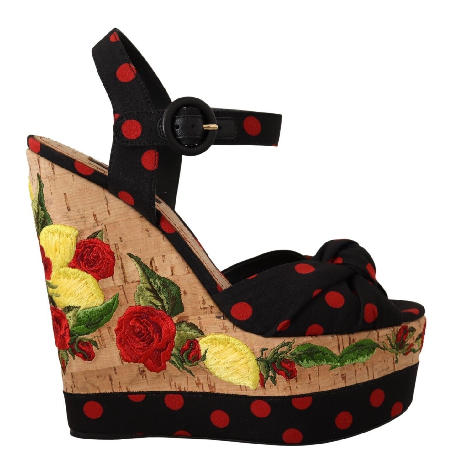 Dolce &amp; Gabbana Mehrfarbige Plateau-Wedges-Sandalen Charmeuse-Schuhe