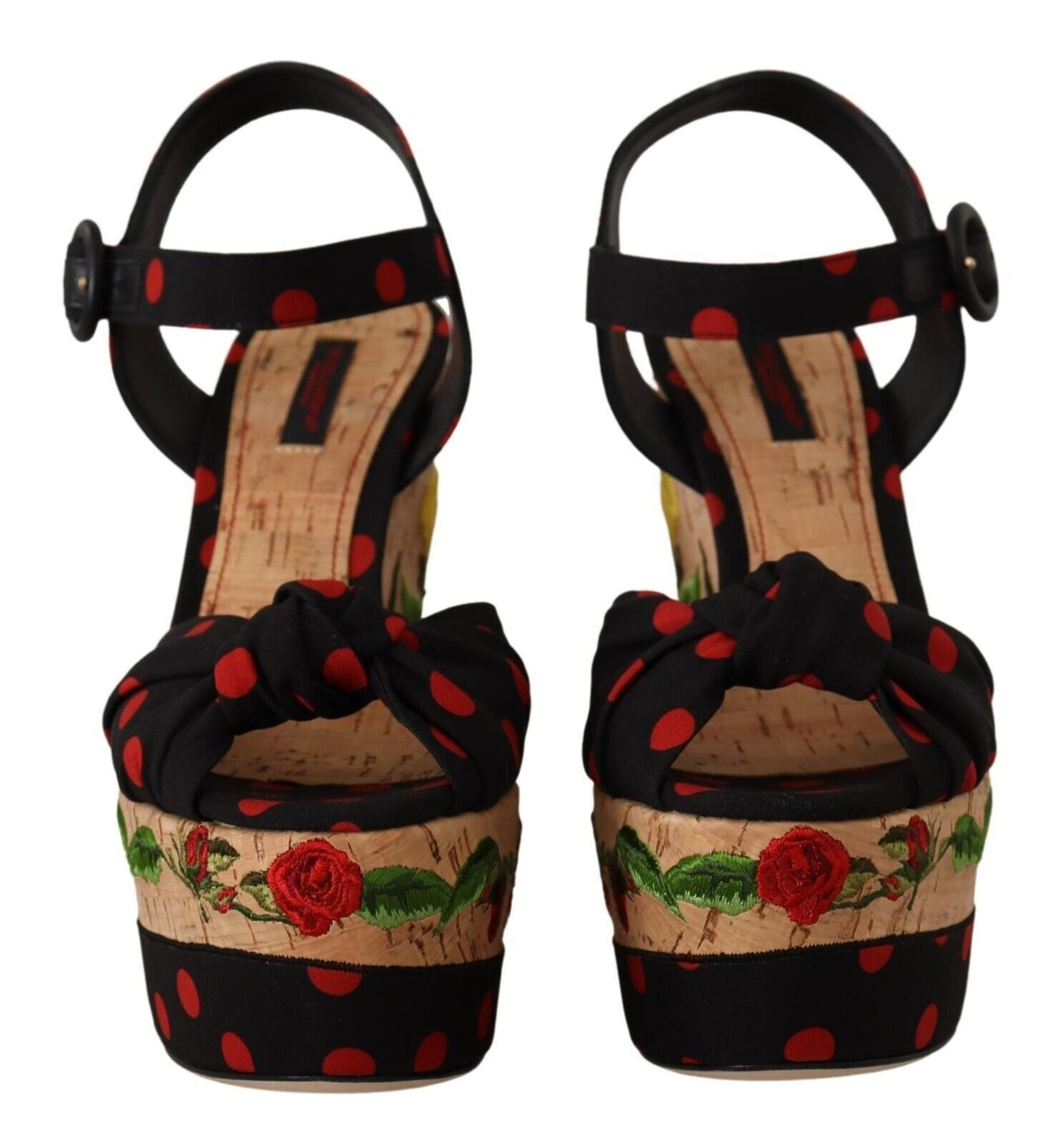 Dolce &amp; Gabbana Mehrfarbige Plateau-Wedges-Sandalen Charmeuse-Schuhe