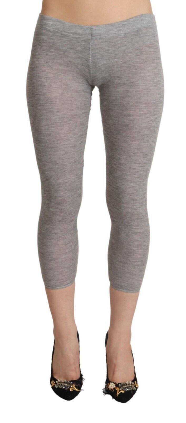 Graue Modal-Leggings mit niedriger Taille und schmaler Hose von Ermanno Scervino