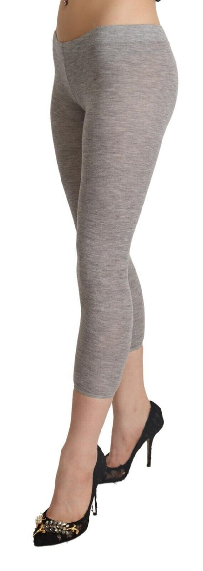 Graue Modal-Leggings mit niedriger Taille und schmaler Hose von Ermanno Scervino