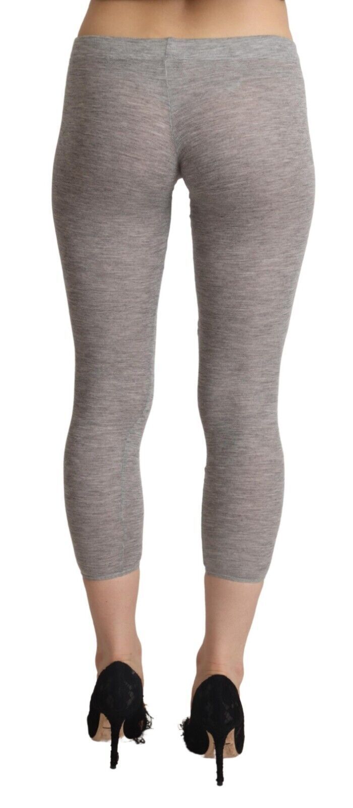 Graue Modal-Leggings mit niedriger Taille und schmaler Hose von Ermanno Scervino