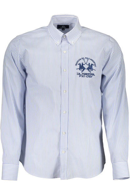 La Martina Light Blue Cotton Men Shirt