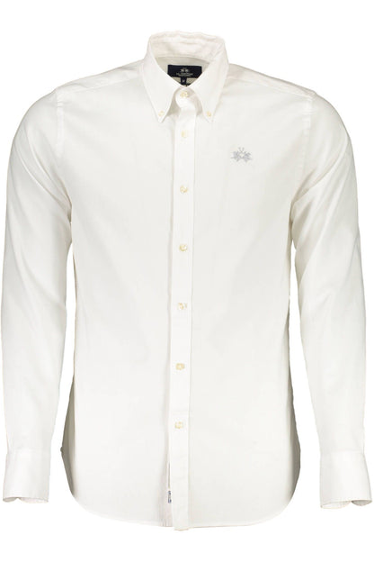 La Martina White Cotton Men Shirt