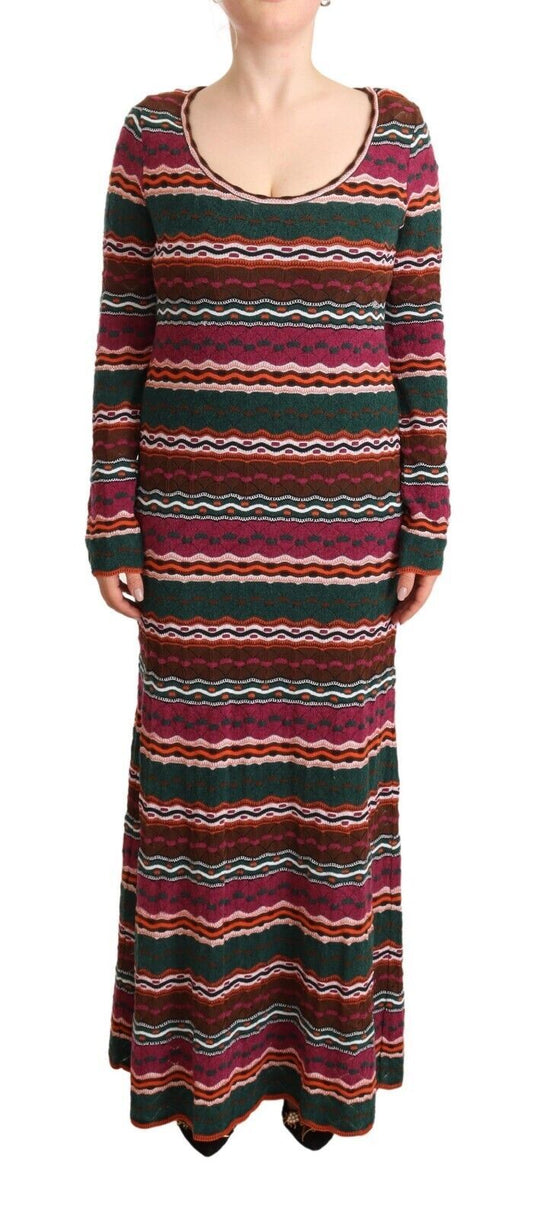 Missoni Maxi-Etuikleid aus Wollstrick mit mehrfarbigen Streifen