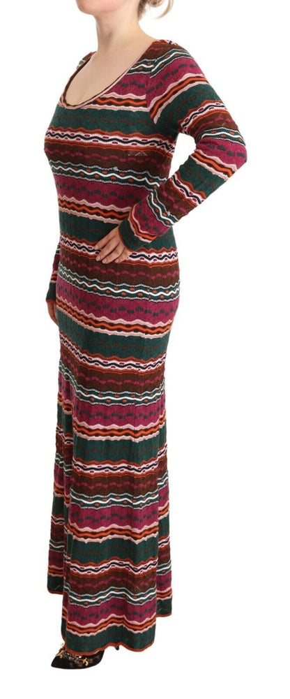 Missoni Maxi-Etuikleid aus Wollstrick mit mehrfarbigen Streifen