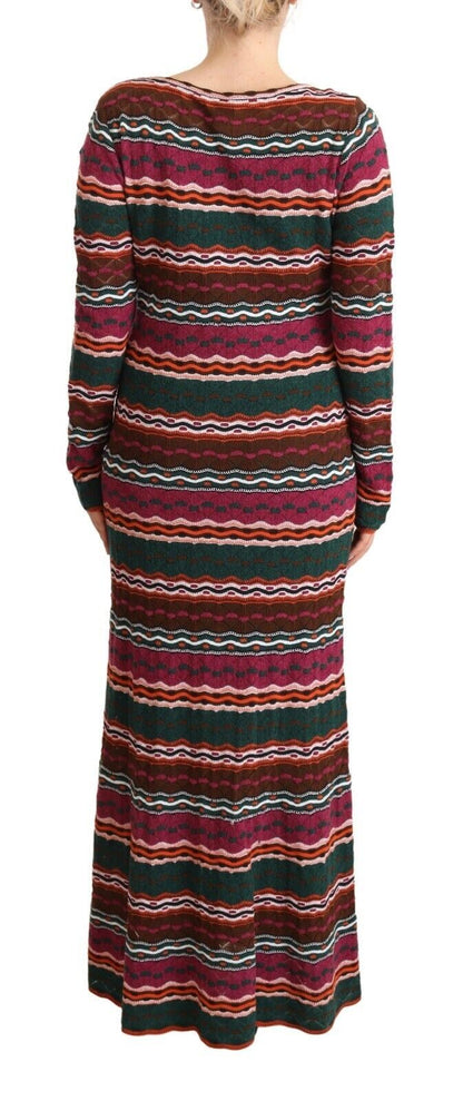 Missoni Maxi-Etuikleid aus Wollstrick mit mehrfarbigen Streifen