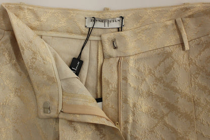 Zeyneptosun Exclusive Beige Brocade Above Knee Shorts