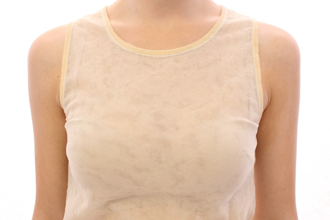 Dolce &amp; Gabbana Beige ärmellose Tankbluse aus Baumwolle