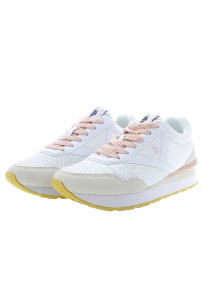 U.S. POLO ASSN. White Polyester Women Sneaker