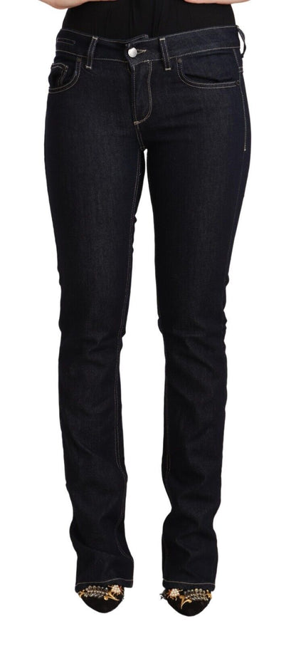 GF Ferre – Schwarze Skinny-Denim-Jeans aus Stretch-Baumwolle mit niedriger Taille