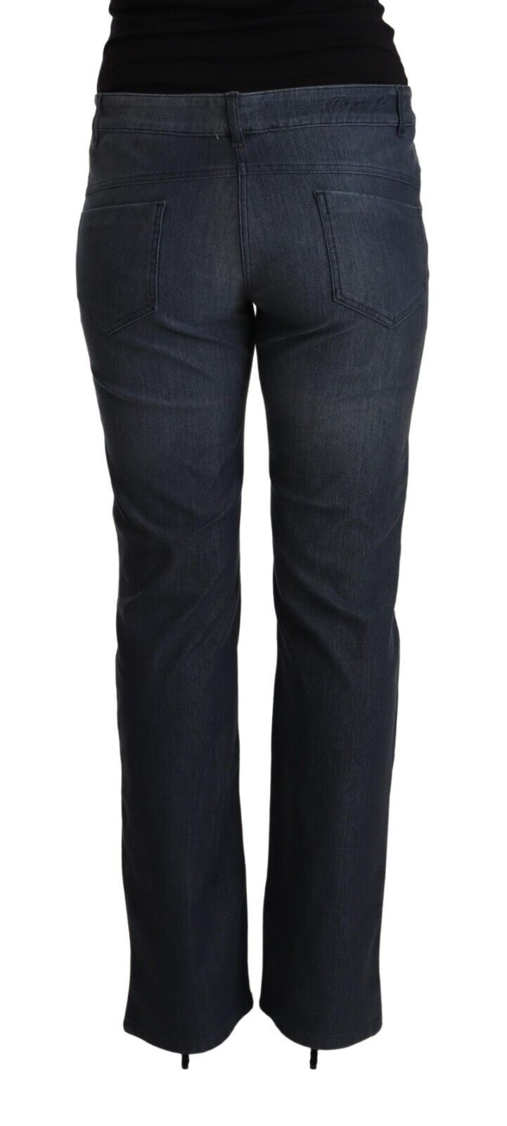 MARGHI LO' Chic Dark Blue Straight Cut Jeans