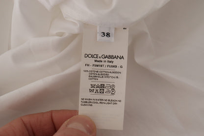 Dolce &amp; Gabbana Weißes, ärmelloses, formelles Smoking-Blusenoberteil