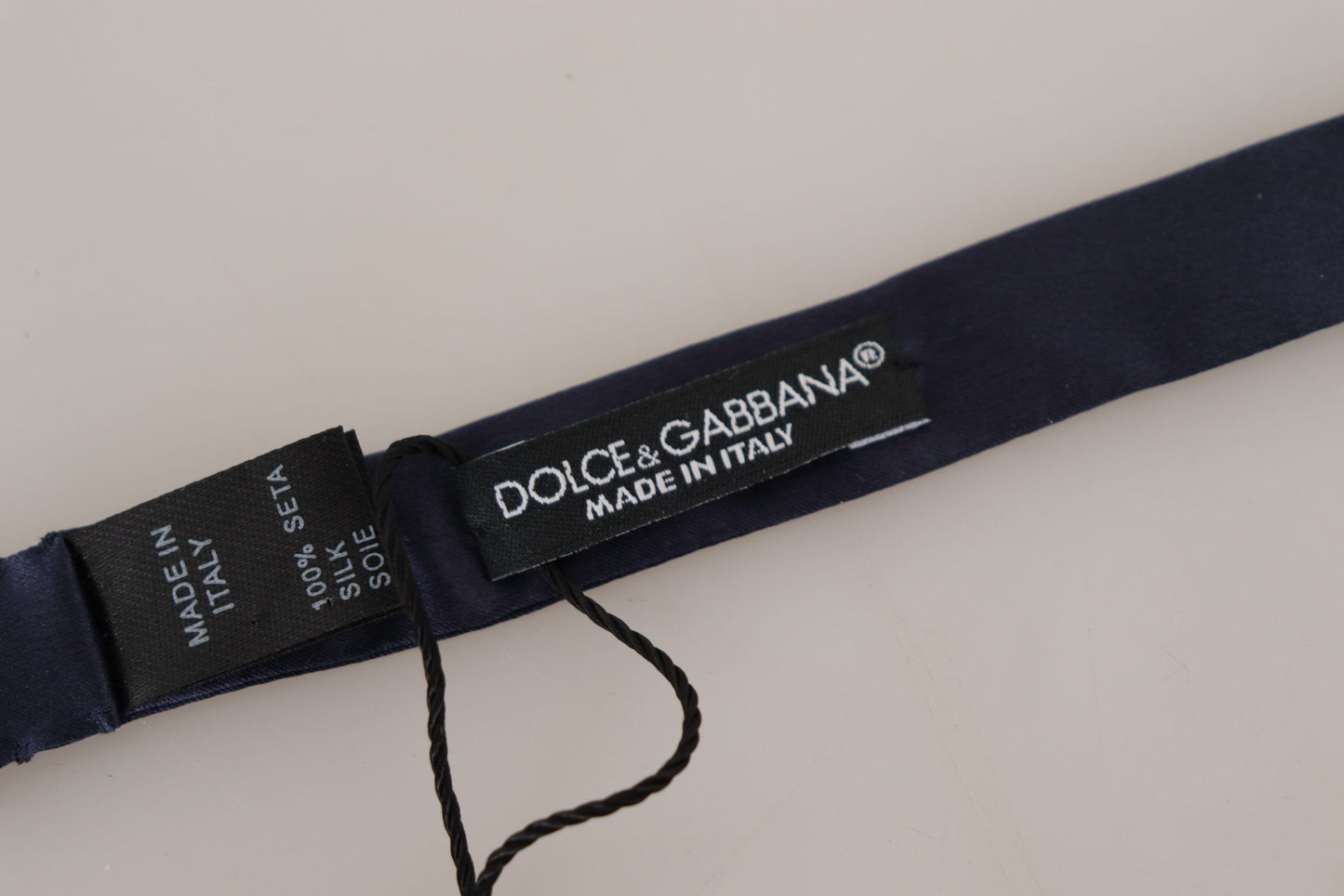 Blaue, verstellbare Papillon-Krawatte aus 100 % Seide von Dolce &amp; Gabbana