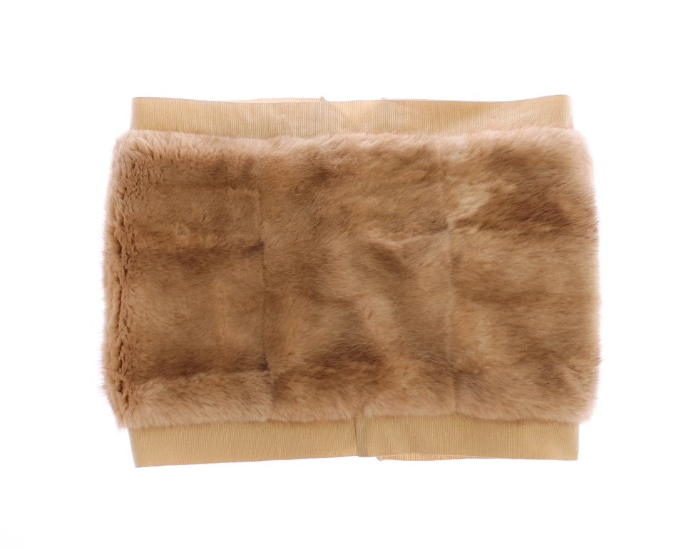 Dolce & Gabbana Beige Mink 모피 스카프 Foulard Neck Wrap