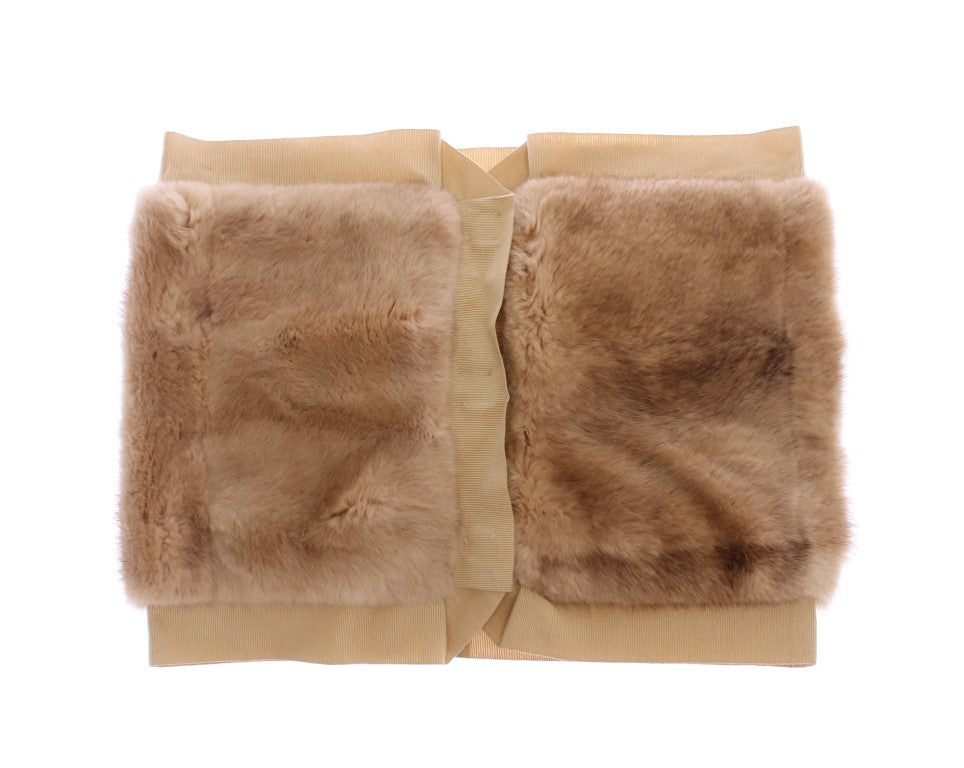 Dolce & Gabbana Beige Mink 모피 스카프 Foulard Neck Wrap